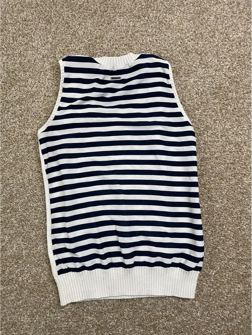 Náutica Cable Knit Sweater Vest Preppy Collegiate Style Size S